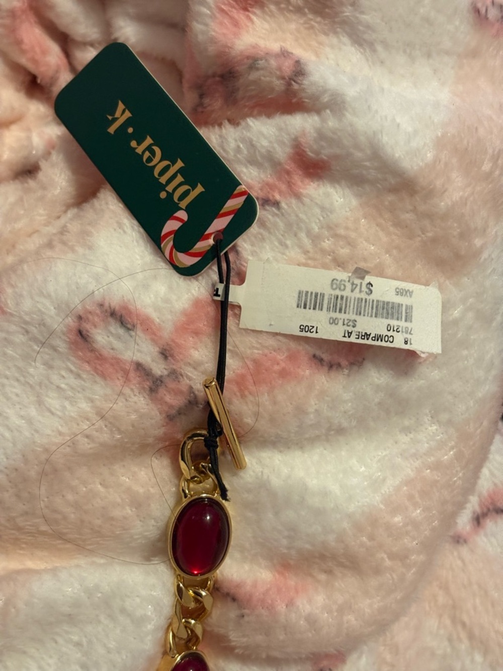 NWT Piper Gold-Tone Bracelet with Ruby Red Cabochons